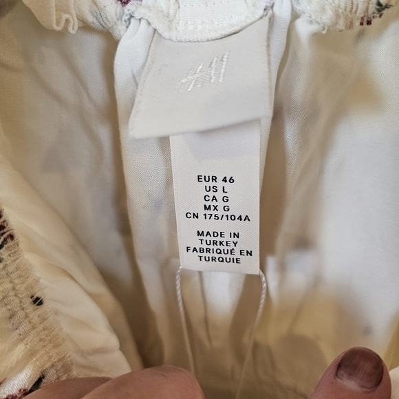 H&M Milk Maiden Disty Floral Puff Sleeve Babydoll Button Down Maxi Dress - Picture 6 of 9